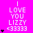 Bright pink background displays repeated text "I LOVE YOU LIZZY <33333" with black star symbols changing in quantity across three
