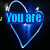 Six heart-shaped light outlines with text overlays: 'You are', 'the', 'Dreamer', 'And we', 'are the', and 'Dream <3' on a dark background.