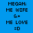 Four display identical pixelated text and symbols on blue, purple, pink, and light blue backgrounds