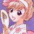 Pixelated anime-style character with pink hair and white headband holding a megaphone next to black background with 'Anime IM' text and signature.