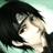 Pixelated anime-style character with black hair and a headband, overlaid with red text on dark background.