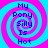 Four identical display a blue and pink spiral background with the text 'My Pony Silly Is Hot' in dark blue pixelated font