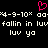 Pixelated text and symbols on black background with pink heart symbol above text.