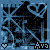 identical pixelated icons featuring a blue and black pattern with heart shapes, small white hearts in the bottom-left corner, and 'AUV' text at the bottom-right