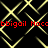 Animated pattern of yellow diamond-shaped lines on black background with red text reading 'bbigail Noccbbigail Nocc' repeated twice.