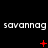 Three of repeated 'savannag' text with red pixel symbols changing across frames on a black background
