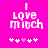 Pixelated text "I Love Mitch" on bright pink background with white and light pink heart symbols below.