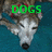 Pixelated dog head with green text 'DOGS' overlaid on a blue background.