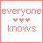 pixelated icons with pink text and hearts on white backgrounds, some displaying 'everyone knows' or 'i'm in over my head.'