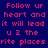 Pixelated text on dark blue background with red lettering and a glowing effect in one