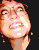 A person with light skin and glasses appears in a of six , each showing a slightly different facial expression and eye position against a dark background