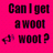 A four- with pink and gray backgrounds displays pixelated text reading "Can I get a woot" on the top-left, "Only If You Give Me A" on the top-right, and "Penny" on the bottom-left