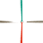 Animated sequence of geometric shapes forming concentric circles with red and teal lines against a gray background.