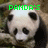 A pixelated panda face with green text overlays reading "PANDA'S ARE AWESOME!" in a