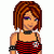 Pixelated character with short brown hair and purple eyeshadow wears red-and-black striped top, black choker, and arm bands; adjacent text reads "hot pink punk" in stylized font.