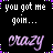 Animated contact sheet of a 5x4 grid showing repeated frames from an AOL Instant Messenger buddy icon animation with alternating text layers on black background.