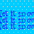 Blue background with white dots and repeated blue text 'Let It Snow' in pixelated font across the image.