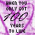 Pixelated text reads 'WHEN YOU ONLY GOT 10 YEARS TO LIVE' over a purple and white swirled background with black outline symbols.