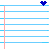 A pixelated image of lined notebook paper with blue and red lines, featuring repeated text phrases in blue font and small blue hearts at the top.
