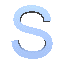 Nine variations of stylized S-shaped and 2-shaped forms in light blue and gray tones arranged in a on a neutral gray background