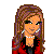 Pixel art contact sheet showing multiple views of a female character in red jacket and jeans with text elements "Hottie Hottie Hottie" and "And... Single!" on white background.