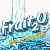 Pixelated blue and yellow graphic with abstract shapes, vertical lines on left, and partial text elements against white background.
