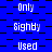 Blue background with black checkered pattern and white text repeating 'Only', 'Sighby', and 'Used' in a