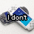 six showing a pixelated game console with blue screen and gray buttons, each displaying different overlaid text