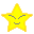 Two yellow star-shaped pixel art icons with gray eyes and mouths, one smiling and the other grinning widely.