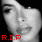 A 3x2 contact sheet of a black-and-white animated icon featuring a person's face with red "R.I.P" text, showing frame-by-frame animation changes in the text and facial expression.