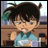 A 48x48 pixel buddy icon featuring a split composition with an anime character on the left and stylized text on the right, rendered in low-resolution pixel art style.