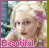 A 49x48 pixel animated contact sheet showing two frames of a cartoon-style icon with a blonde girl and pink text, displayed side-by-side in a purple border.
