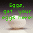 Pixelated green text and a white egg-shaped object on gradient backgrounds with visible animation changes across frames.