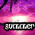 A four- pixel art image with a sunset background, displaying the text 'summer is almost over.' in black-and-white lettering