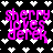 Pixelated text 'sherry loves derek' in bright pink on black background with white and gray heart patterns, showing animation changes between frames.