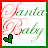 Four square display 'Santa Baby' text with red and green script, each bordered in red or green with a small heart icon changing color between frames