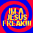 Four identical of yellow text on red and blue spiral background with no visible animation changes