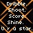 Black background with orange diamond-shaped pattern, white text reading "Dribble. Shoot. Score. Shine." and "Ur a star." repeated in two