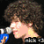 Six pixelated images of a person with curly brown hair in various poses and backgrounds, each labeled 'nick c3' at the bottom.