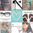 A grid of nine pixelated images featuring various objects and figures including a black checkered pattern, glasses, a heart shape, and multiple faces.