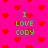 Pixelated pink background with red heart shapes and green text reading "I LOVE CODY" in multiple positions.