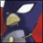 Pixelated character with blue mask, white eyes, beige nose, red cape, and gold belt on dark background; green text reads 'Original Icons .com' in pixel font.