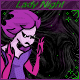 Animated pixel art of a character with purple hair and pink accents, making hand gestures against a dark background.