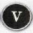 Black oval-shaped icon with white border containing large stylized 'V' letter in center on dark background.