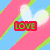 Four distinct pixelated icons arranged in a : top-left pink and blue striped with white hearts, top-right peace symbol with green and blue segments, bottom-left golden dumbbell with 'HAPPINESS' text, bottom-right empty gray square
