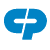 Static blue and white logo icon with a stylized 'CP' design on a transparent background.