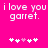 Pixelated text on bright pink background with two heart sequences, each showing a pink heart among white hearts.