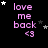 nine identical displays pink text 'love me back <3' with scattered white and gray stars on a black background