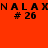 Static image with orange background displaying repeated black text 'NALAXN' and '# 26' in three