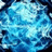 Pixelated blue and white abstract pattern with varying shades of cyan and light blue forming a blurred, indistinct shape against a dark background.
